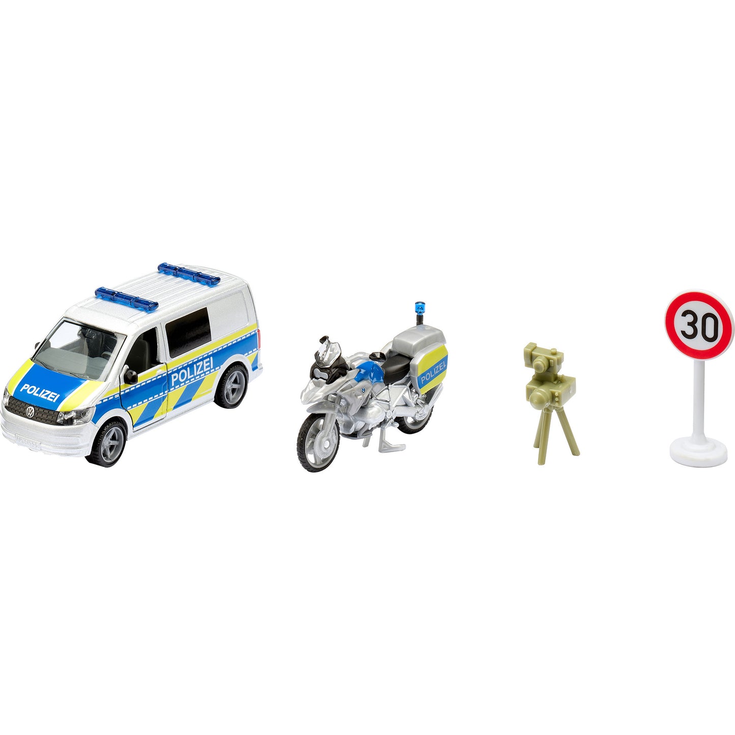 SUPER VW T6 mit BMW Polizeimotorrad, Modellfahrzeug