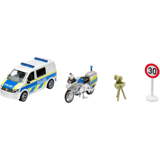 SUPER VW T6 mit BMW Polizeimotorrad, Modellfahrzeug