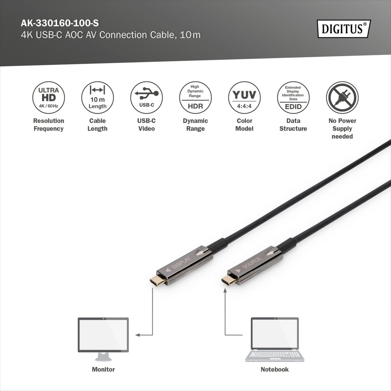 4K USB-C AOC AV-Anschlusskabel