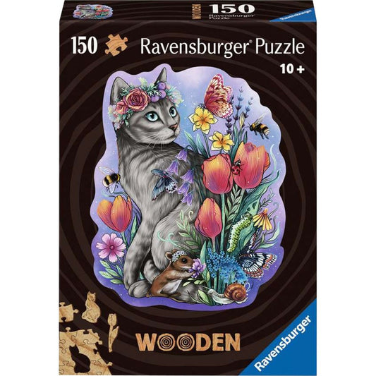 Ravensburger Wooden Puzzle Frühlingskatze (150 Teile)