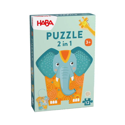 Puzzle 2 in 1 Elefant