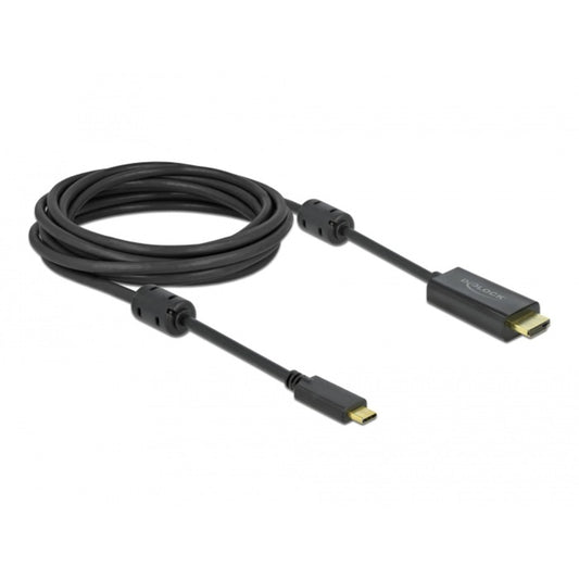 DeLOCK USB Adapterkabel, USB-C Stecker > HDMI 4K Stecker (schwarz, 5 Meter, Aktivkabel)