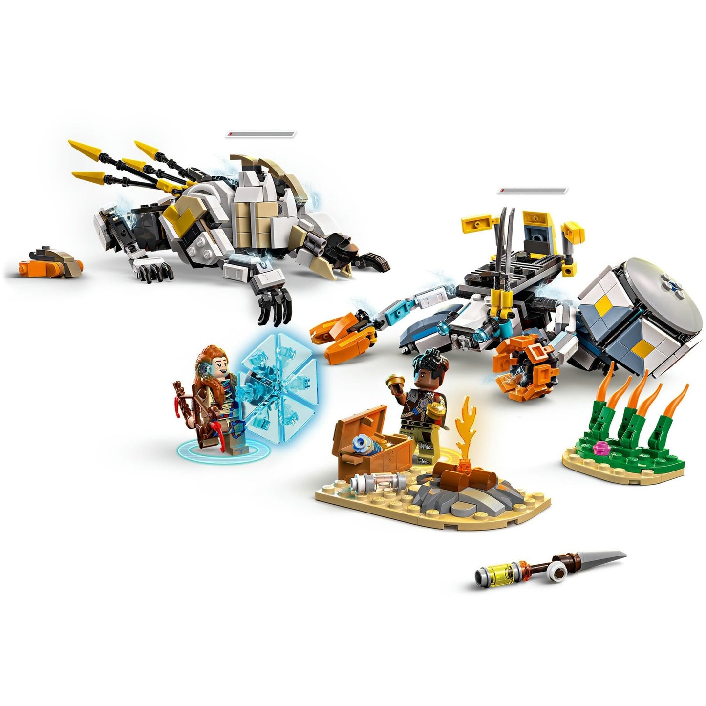 77037 Horizon Adventures Aloy und Varl vs. Panzerwanderer und Sägezahn, Konstruktionsspielzeug
