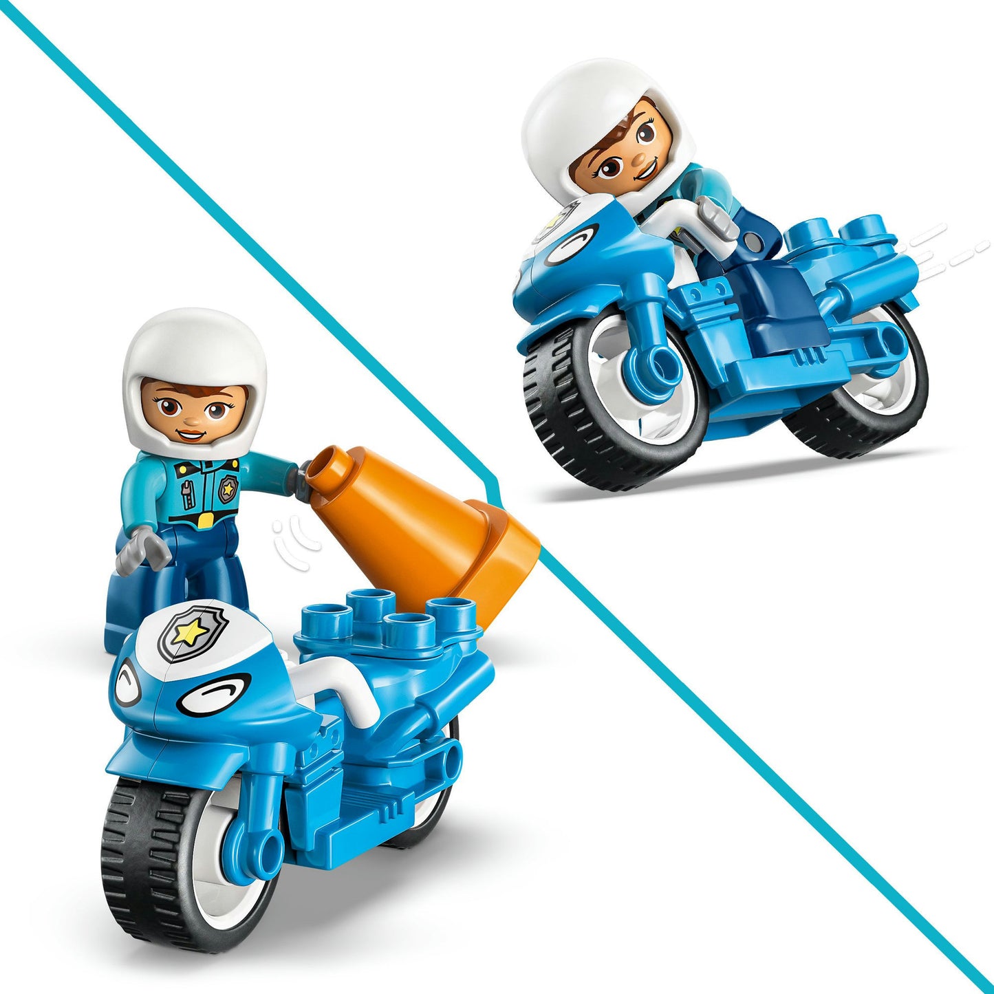 10471 DUPLO Town Blaues Polizeimotorrad, Konstruktionsspielzeug