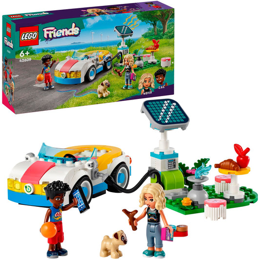 LEGO 42609 Friends E-Auto mit Ladestation, Konstruktionsspielzeug