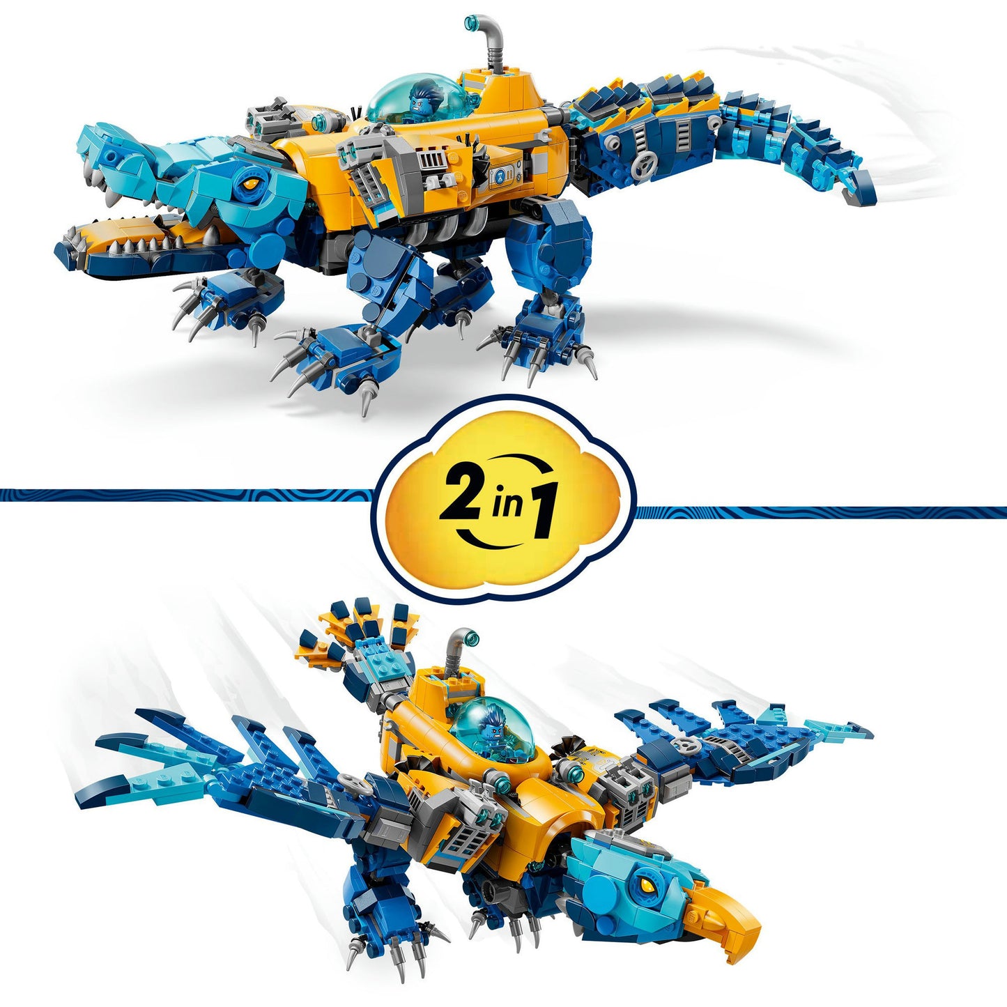 71512 DREAMZzz Krokodil-U-Boot, Konstruktionsspielzeug