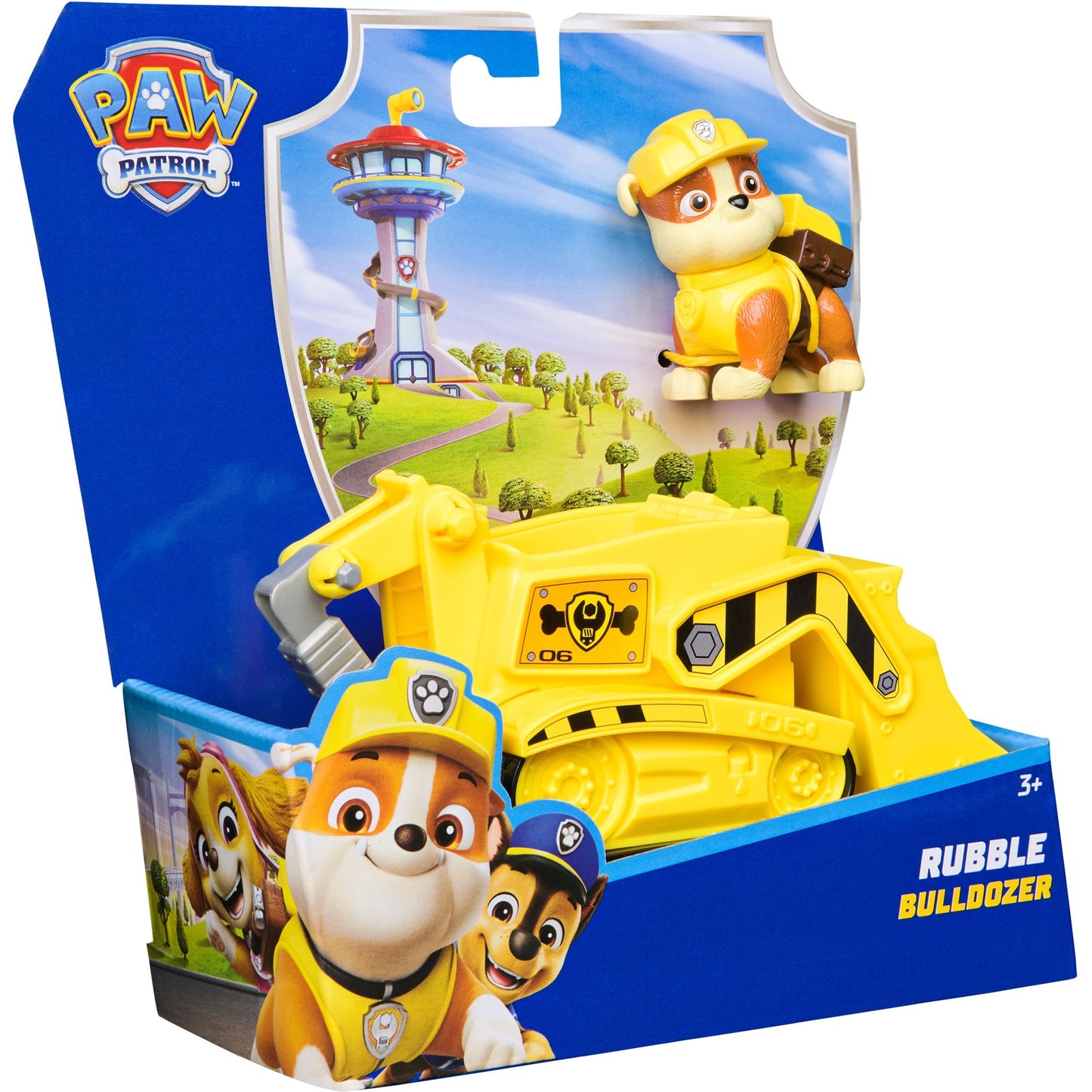 Paw Patrol - Baufahrzeug mit Rubble Spielfigur, Spielfahrzeug