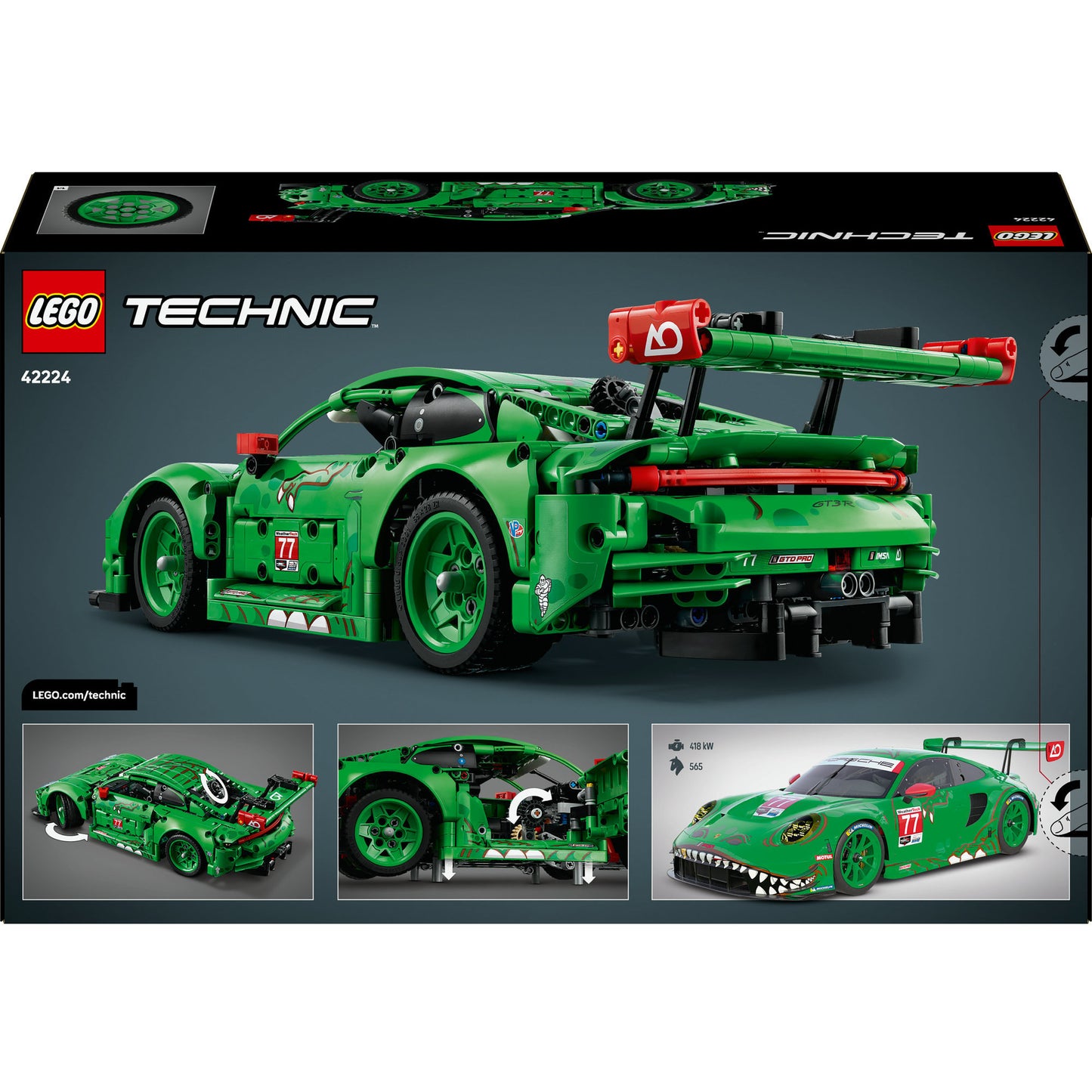42224 Technic Porsche 911 GT3 R REXY AO Racing Rennwagen, Konstruktionsspielzeug