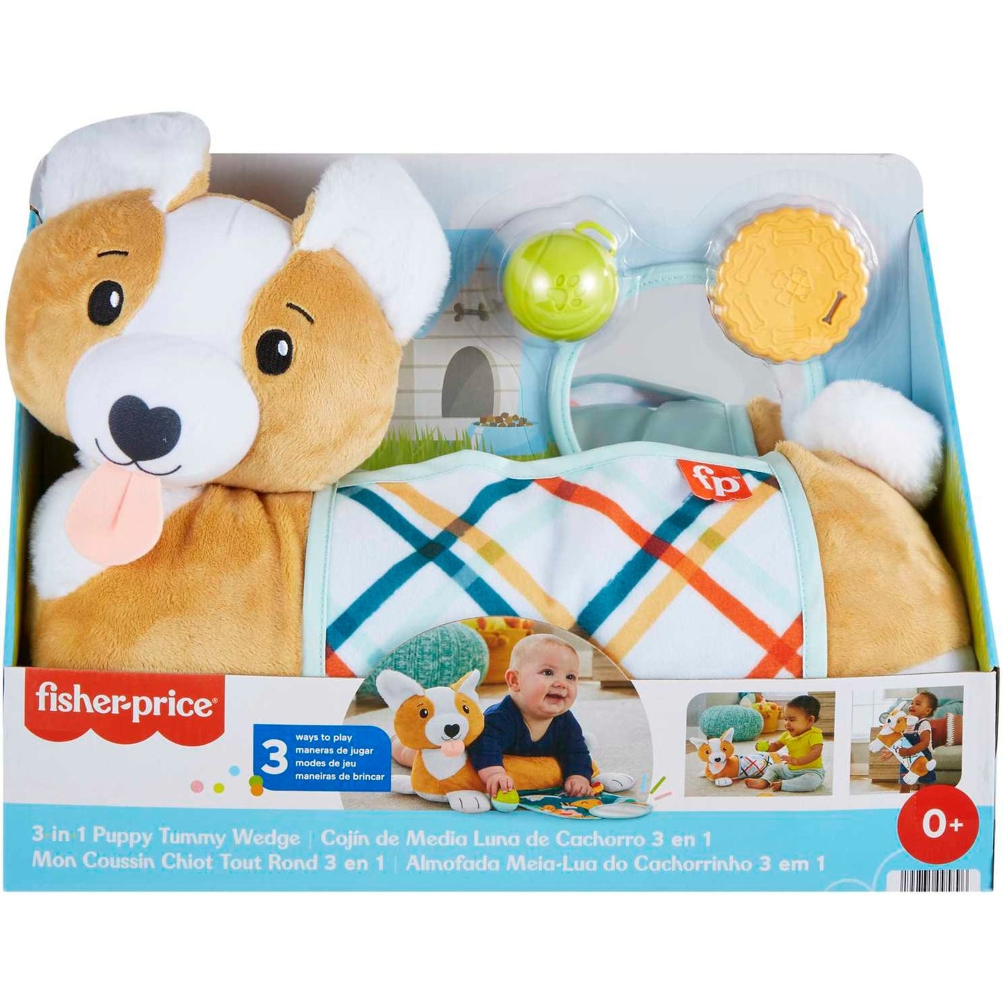 Fisher-Price 3-in-1 Hündchen Spielkissen, Kuscheltier