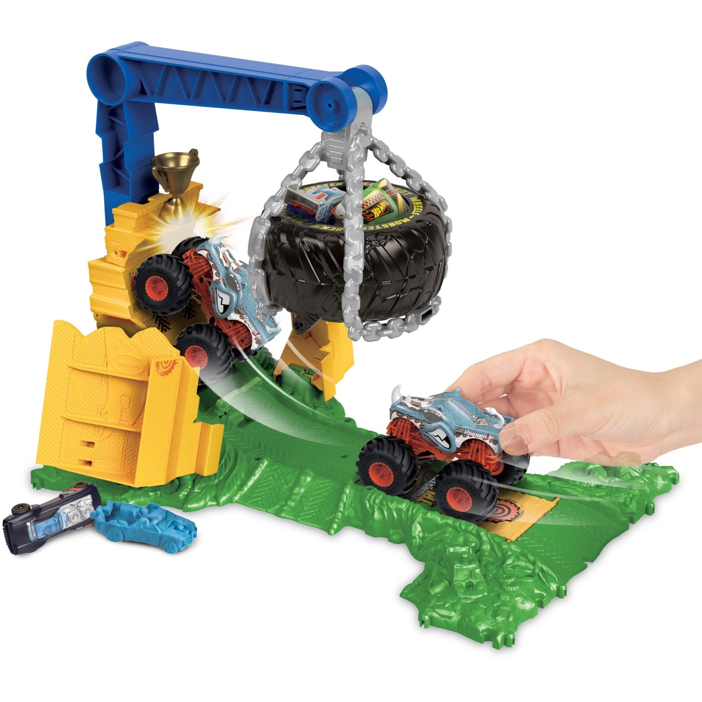 Hot Wheels Hot Wheels Monster Trucks Arena Smashers: Rhinomite Chargin, Spielfahrzeug