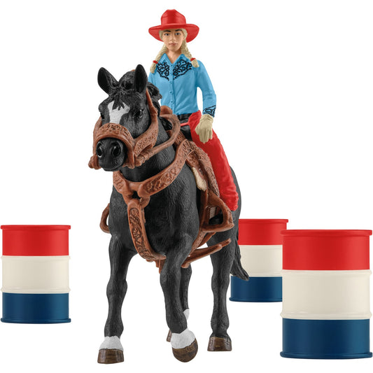 Schleich Farm World Barrel Racing mit Cowgirl