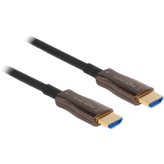 DeLOCK Aktives Optisches HDMI Kabel 8k 60Hz (schwarz, 10 Meter, mit Metallarmierung)