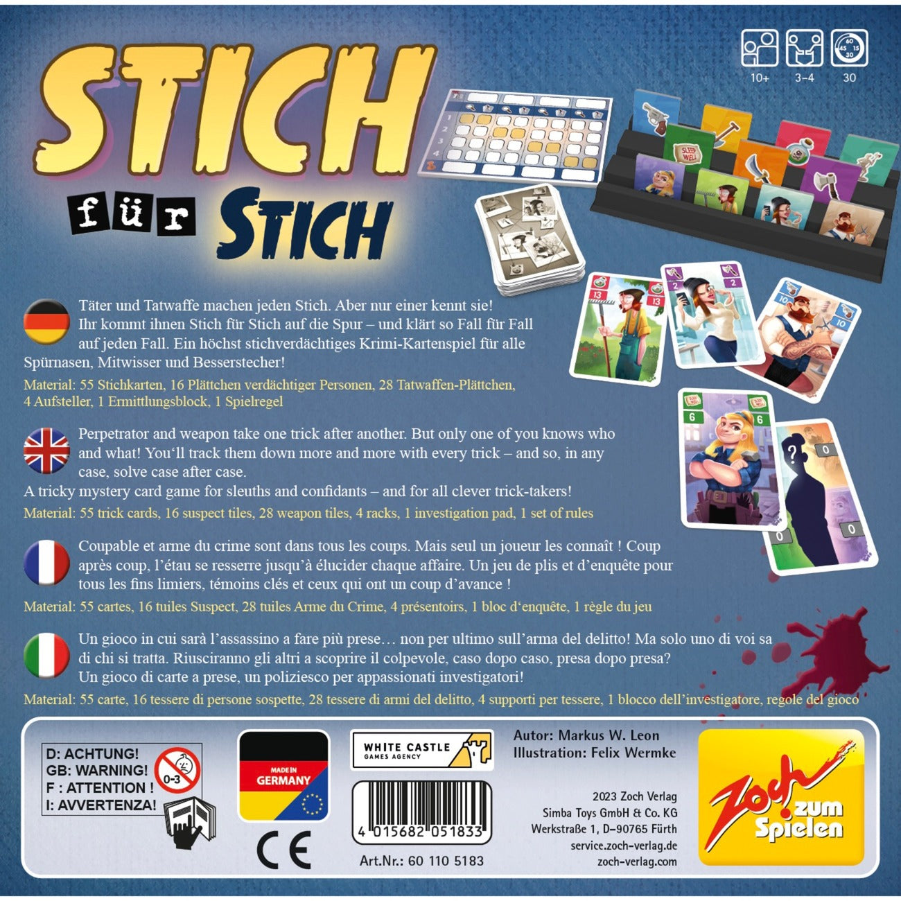 Zoch Stich für Stich, Kartenspiel