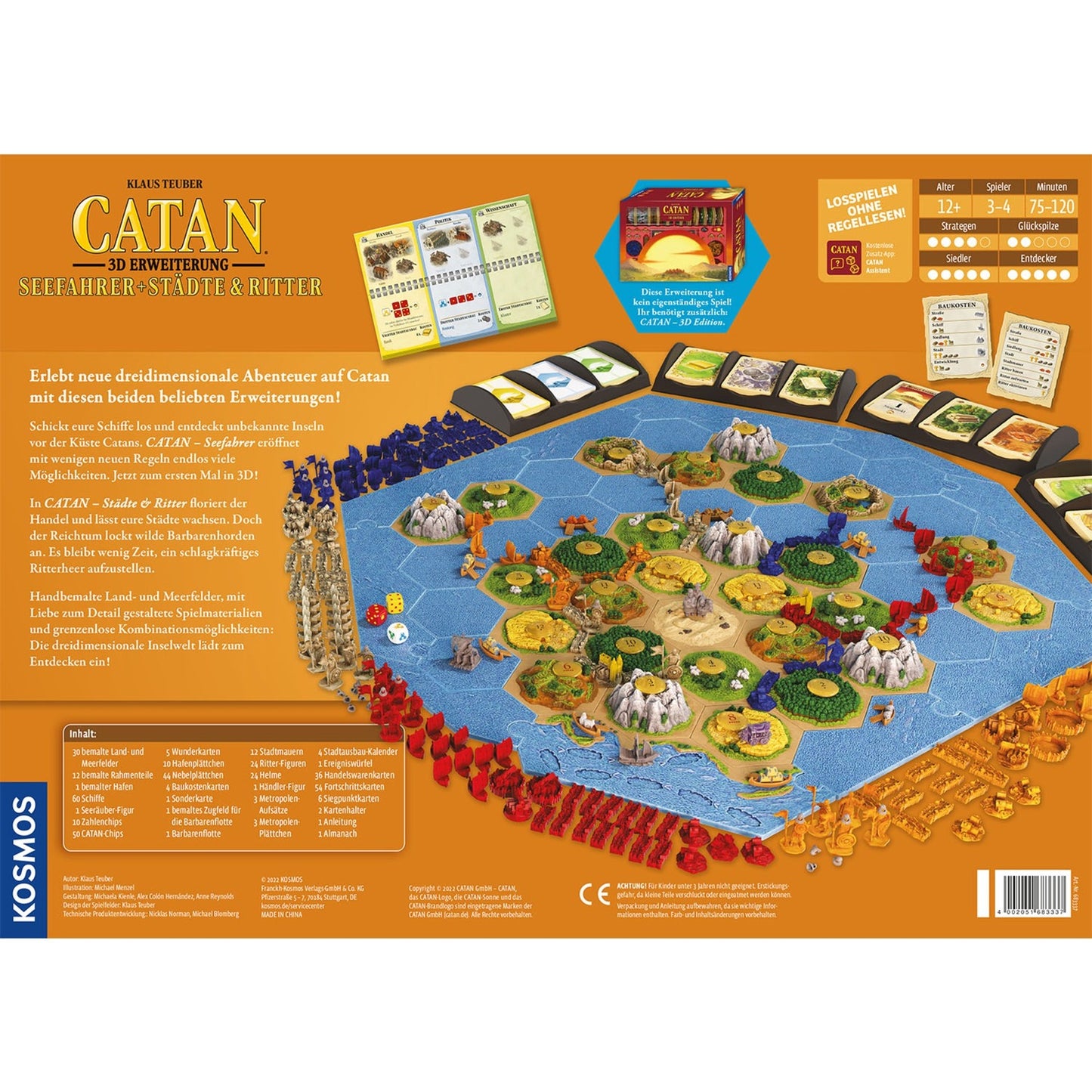 KOSMOS CATAN 3D - Seefahrer + Städte & Ritter, Brettspiel