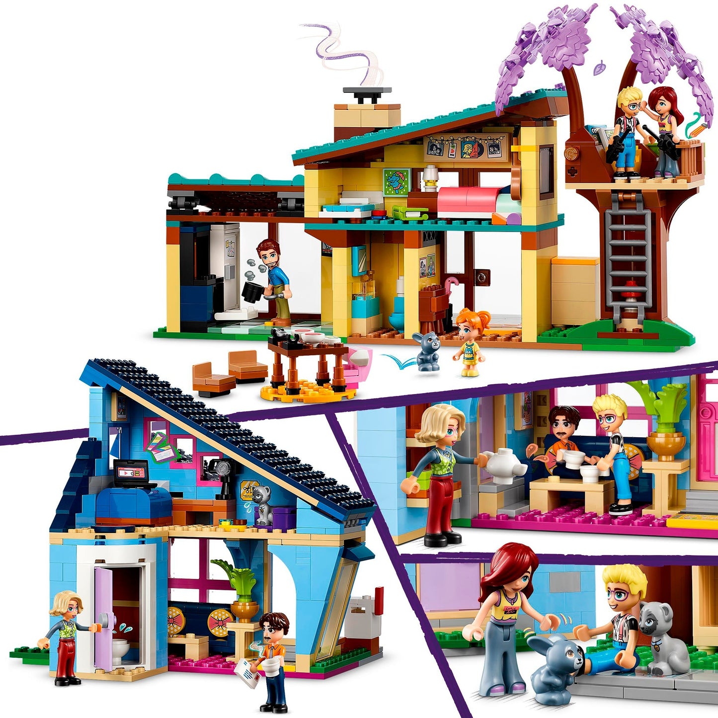 LEGO 42620 Friends Ollys und Paisleys Familien Haus, Konstruktionsspielzeug