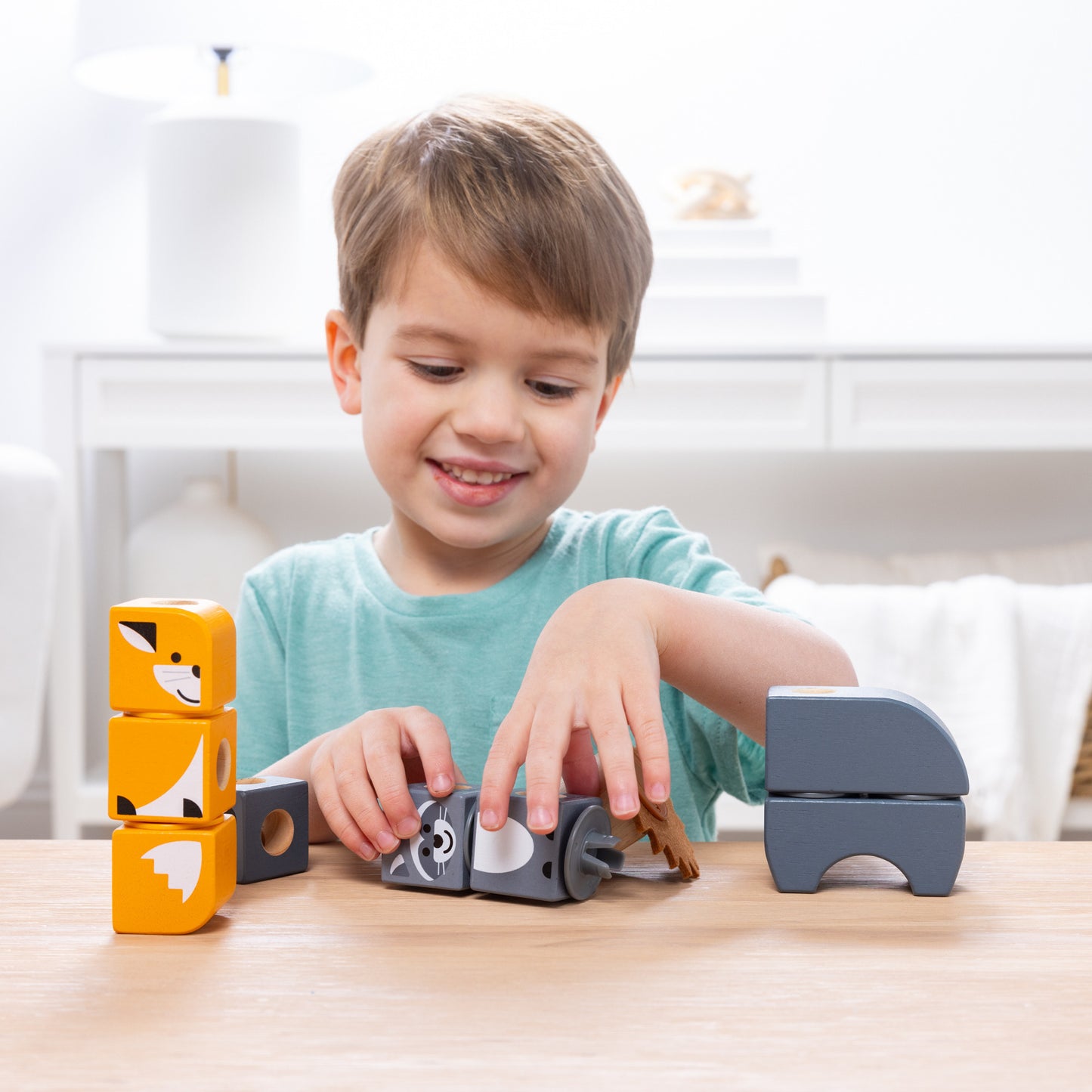 Melissa & Doug - Blockables Waldtierfreunde Set, Konstruktionsspielzeug