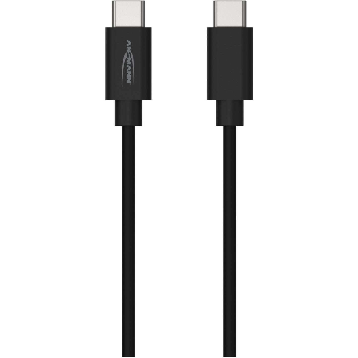 Ansmann USB 3.2 Gen 1 Kabel, USB-C Stecker > USB-C Stecker (schwarz, 2 Meter, Laden mit bis zu 60 Watt)