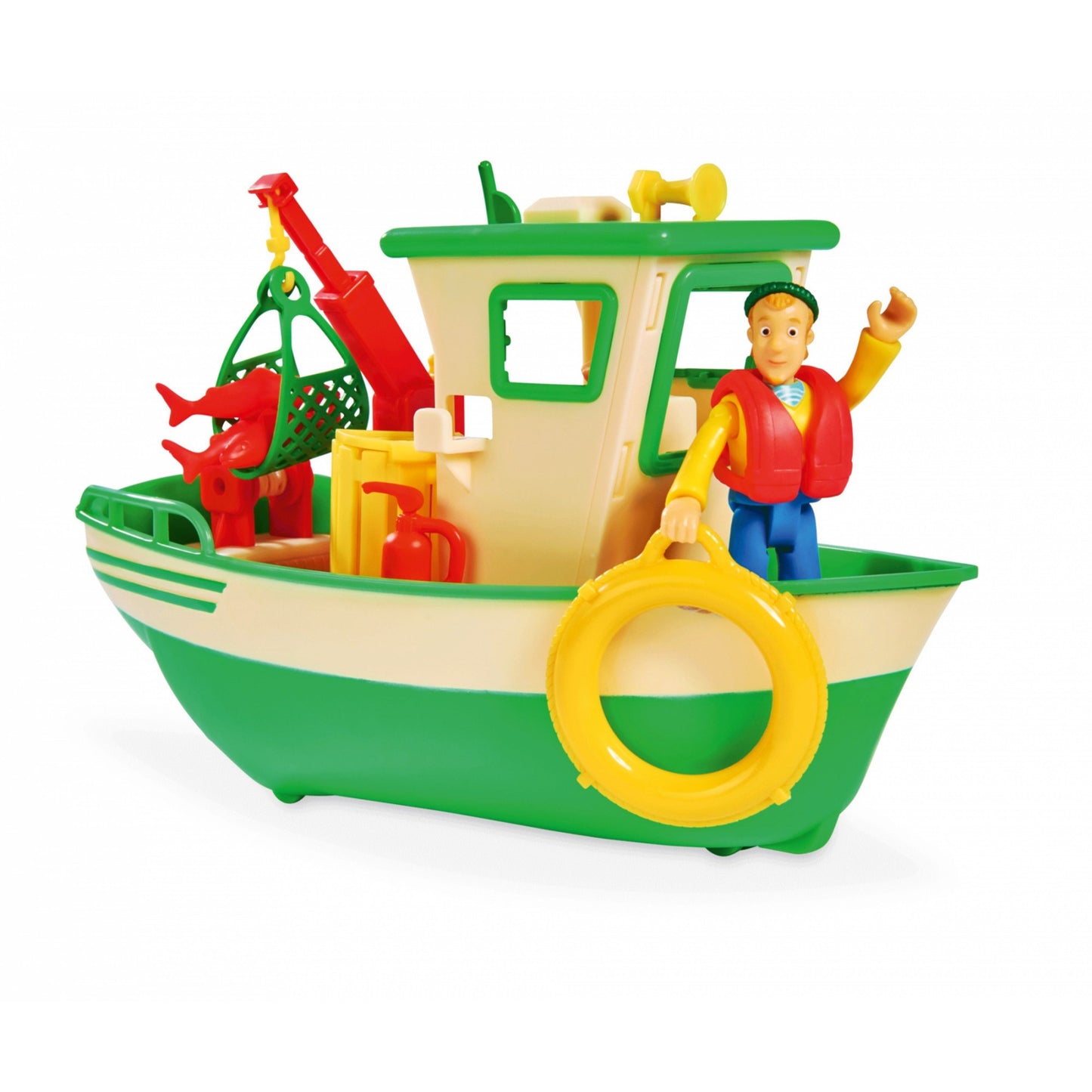 Feuerwehrmann Sam Charlies Fischerboot mit Figur, Spielfahrzeug