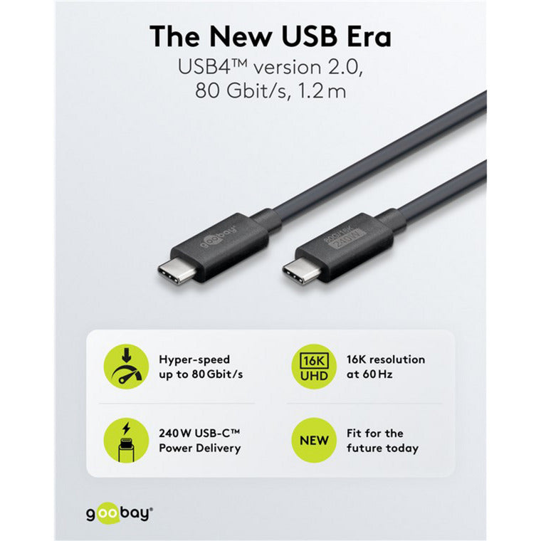 USB4 Version 2.0 Kabel, USB-C Stecker > USB-C Stecker, 80Gbit/s