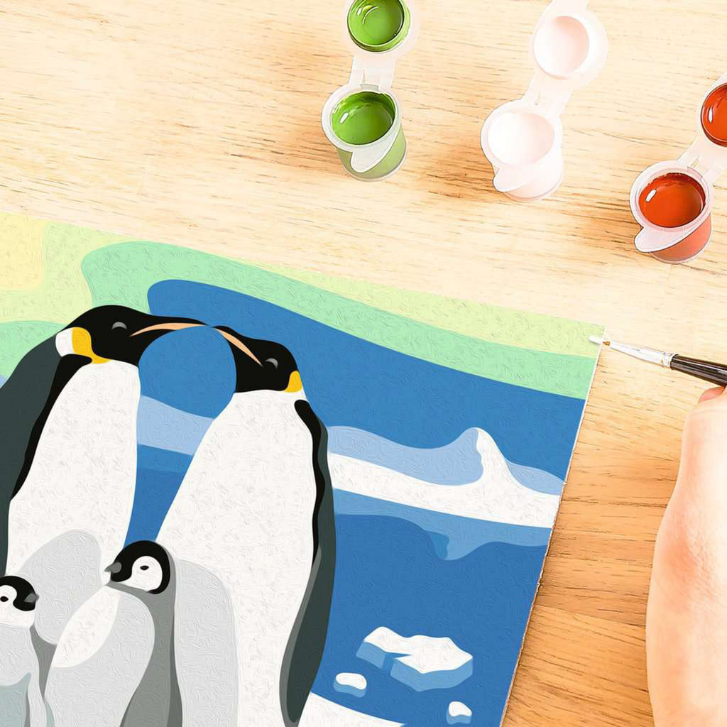 CreArt - Pinguin-Familie, Malen