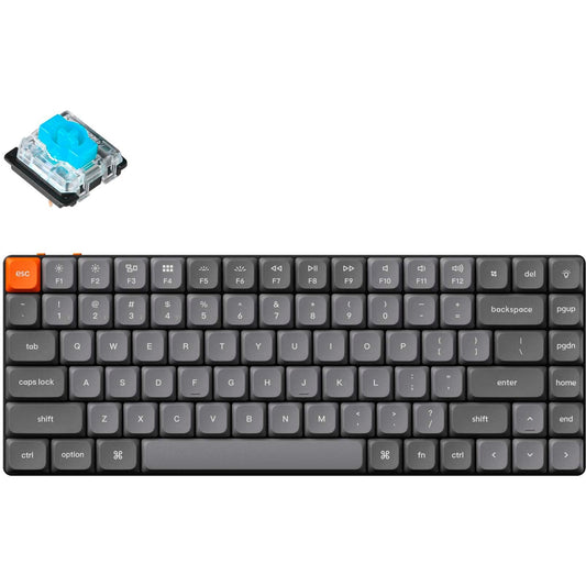 Keychron K3 Max (grau/orange, DE-Layout, Gateron Low Profile 2.0 Mechanical Blue, Hot-Swap, Aluminiumrahmen, RGB)