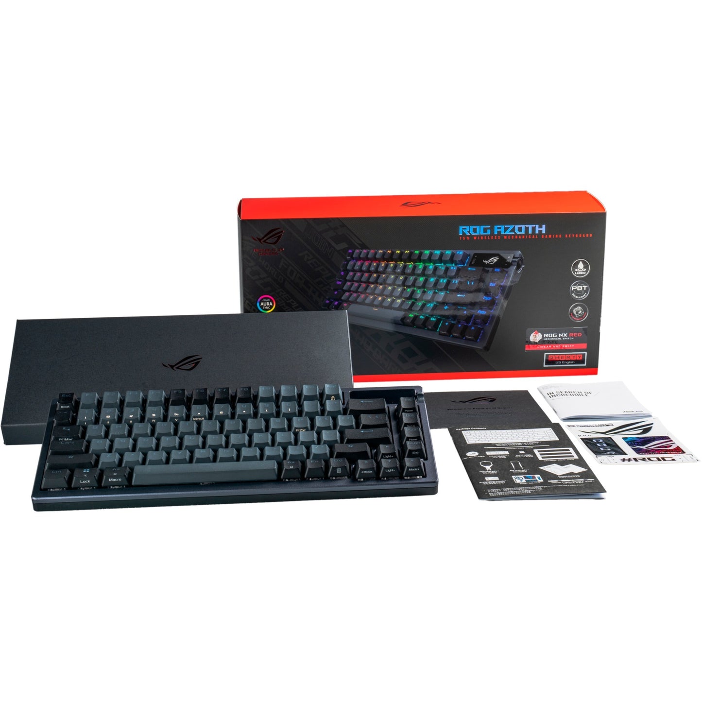 Asus ROG Azoth (gunmetal, DE-Layout, ROG NX Red, inkl. Schmiermittel-Kit)
