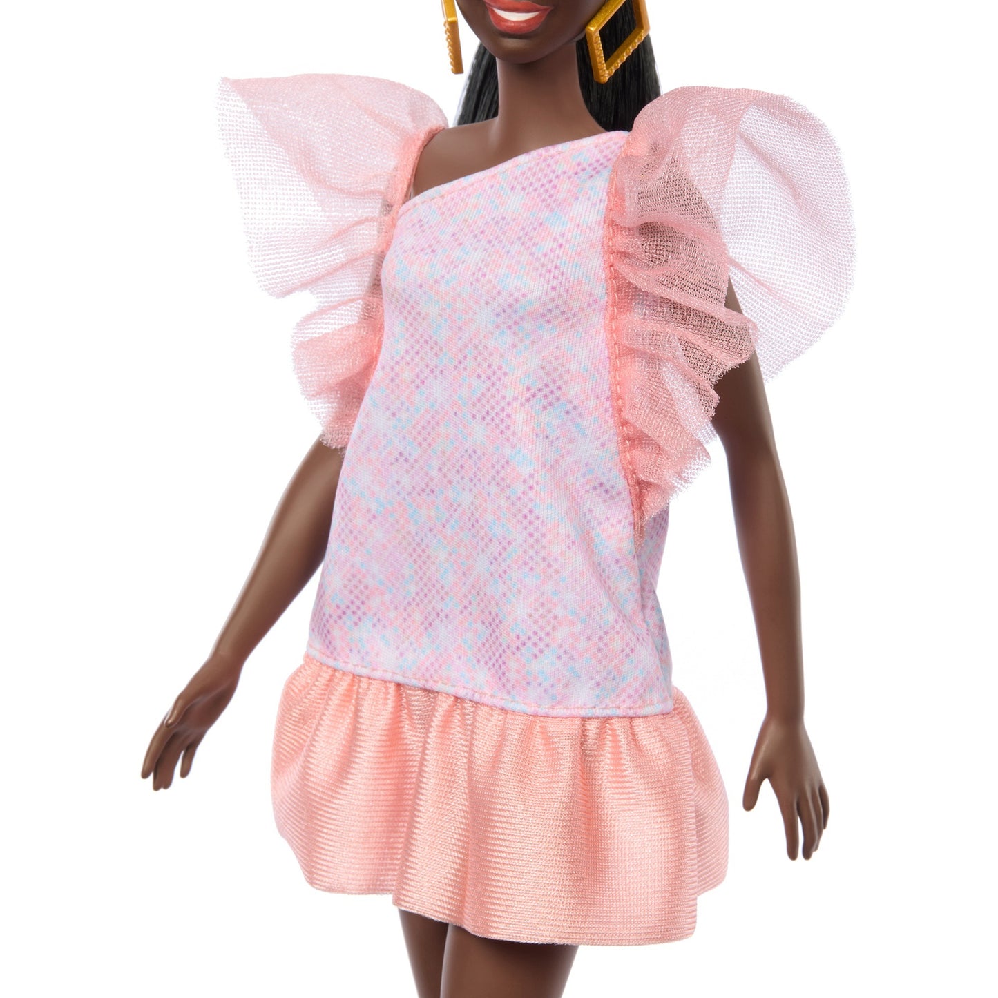 Barbie Barbie Fashionistas-Puppe Peach Puffy Sleeves Dress