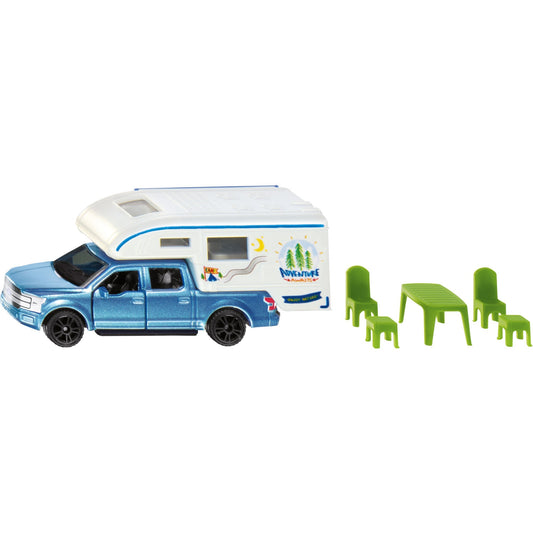 SIKU SUPER Ford F150 Pick-Up Camper (blau/weiss)