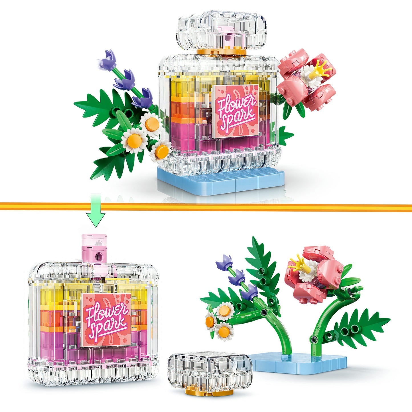 31383 Creator 3-in-1 Parfümflasche mit Blumendeko, Konstruktionsspielzeug