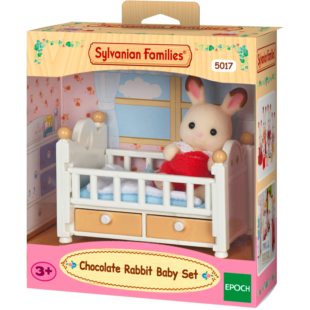 Sylvanian Families - Schokoladenhasen Baby mit Babybett, Konstruktionsspielzeug