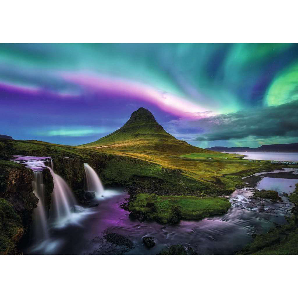 Puzzle Power of Nature - Nordlichter über Kirkjufell
