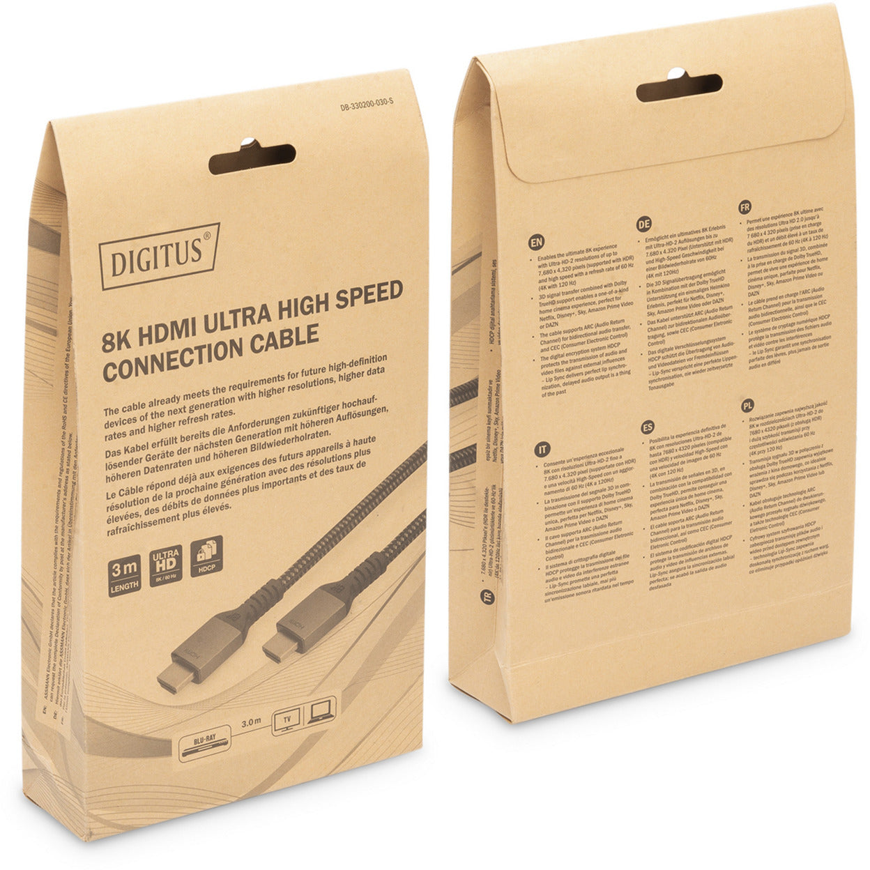 HDMI Ultra High Speed Anschlusskabel, mit Ethernet, UHD 8K