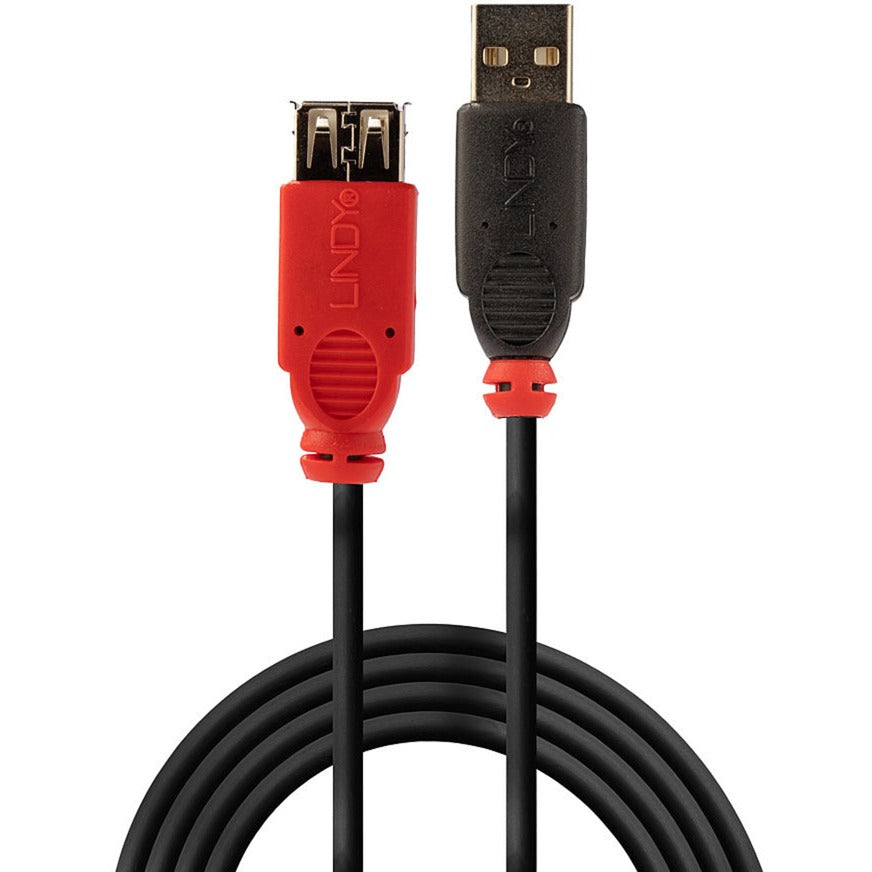 Lindy USB 2.0 Aktivverlängerungskabel Slim, USB-A Stecker > USB-A Buchse (schwarz, 5 Meter)