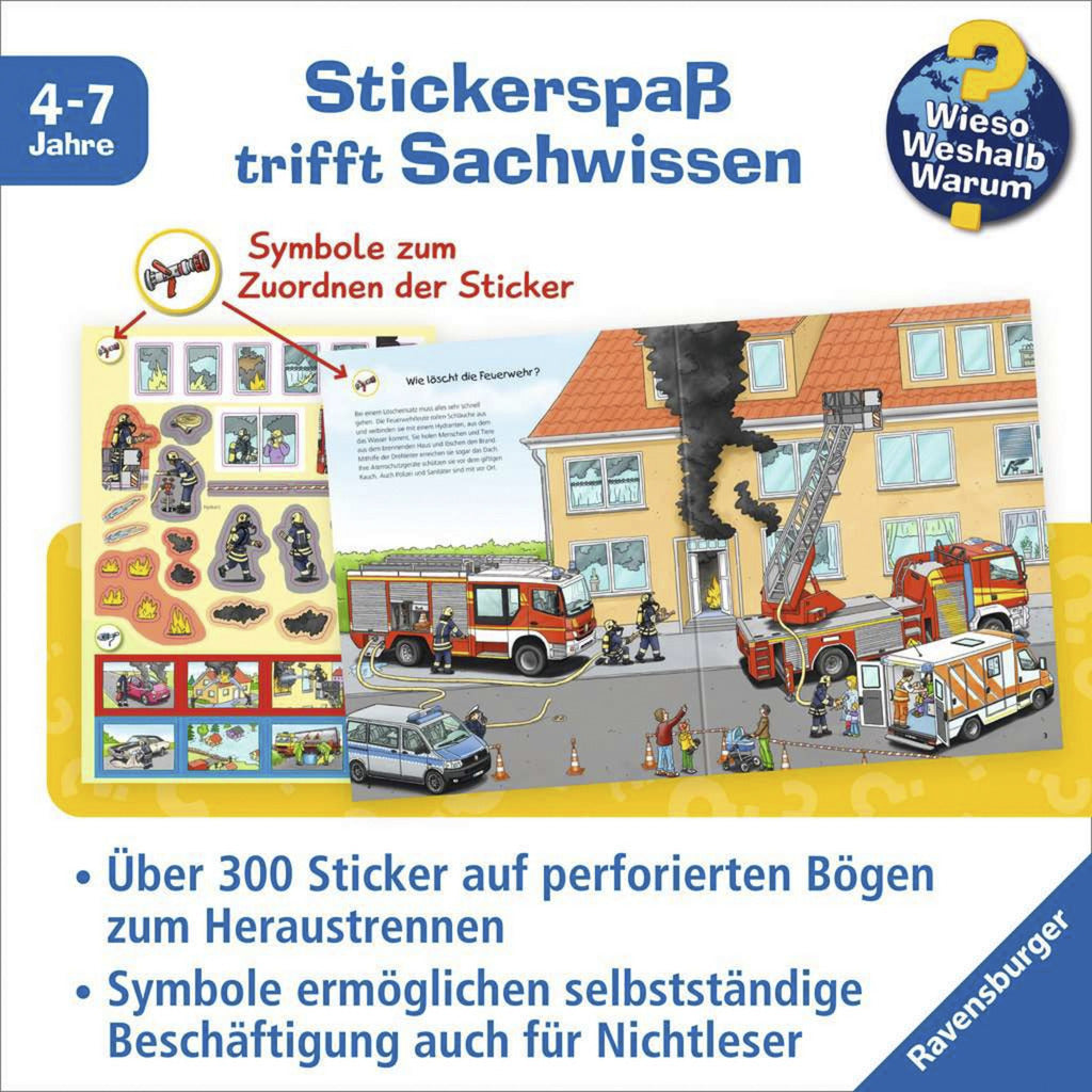 Wieso? Weshalb? Warum? Stickerheft - Feuerwehr, Lernbuch