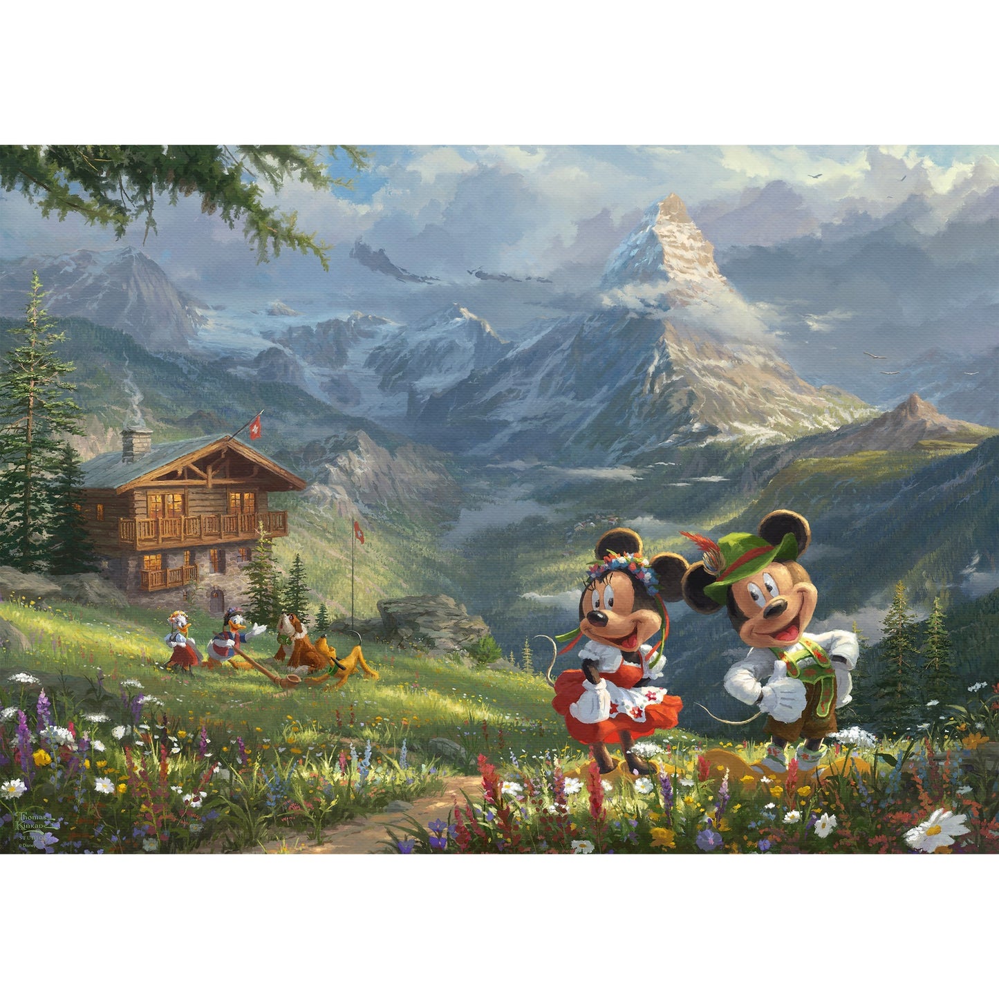 Schmidt Spiele Thomas Kinkade Studios: Disney - Mickey & Minnie in den Alpen (1000 Teile)