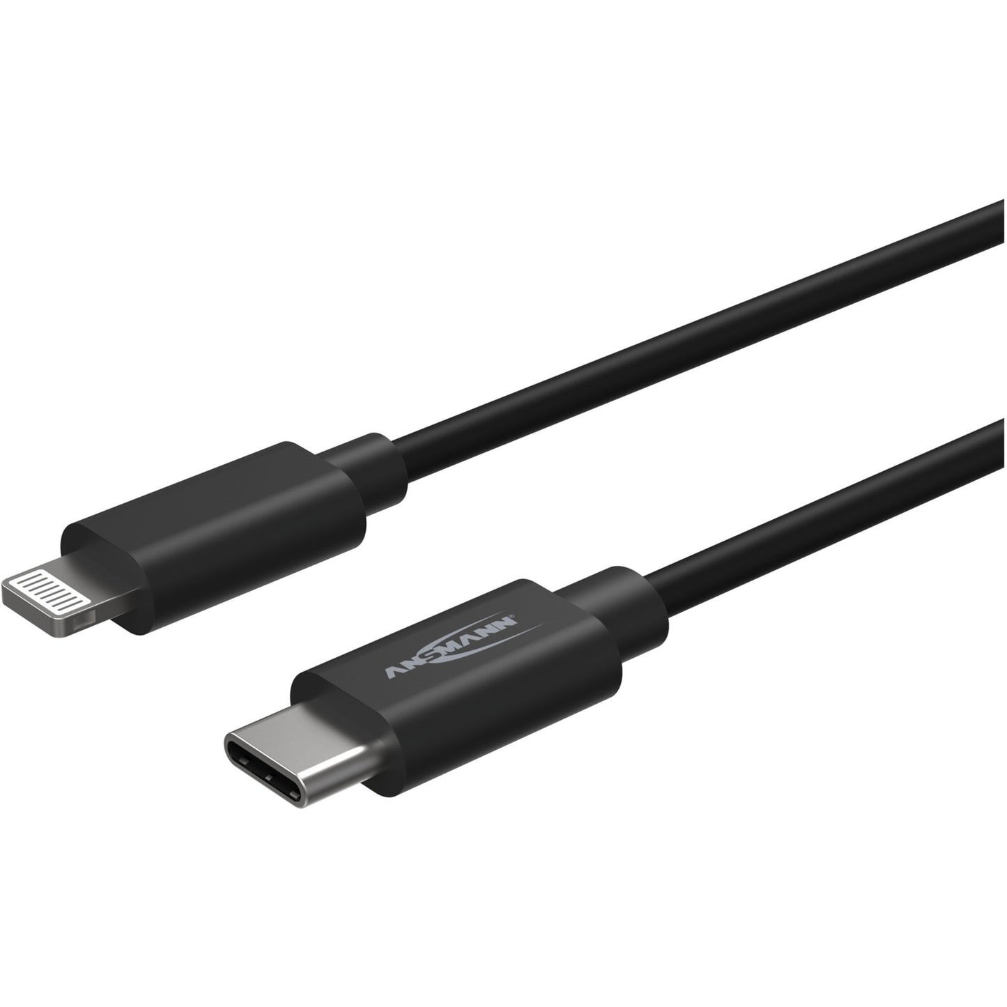 Ansmann USB 2.0 Adapterkabel, USB-C Stecker > Lightning Stecker (schwarz, 1,2 Meter, Laden mit bis zu 60 Watt)