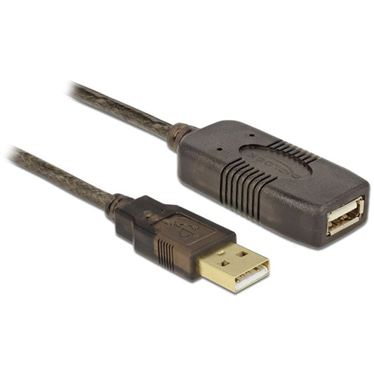 DeLOCK USB 2.0 Aktivverlängerungskabel, USB-A Stecker > USB-A Buchse (schwarz, 15 Meter)