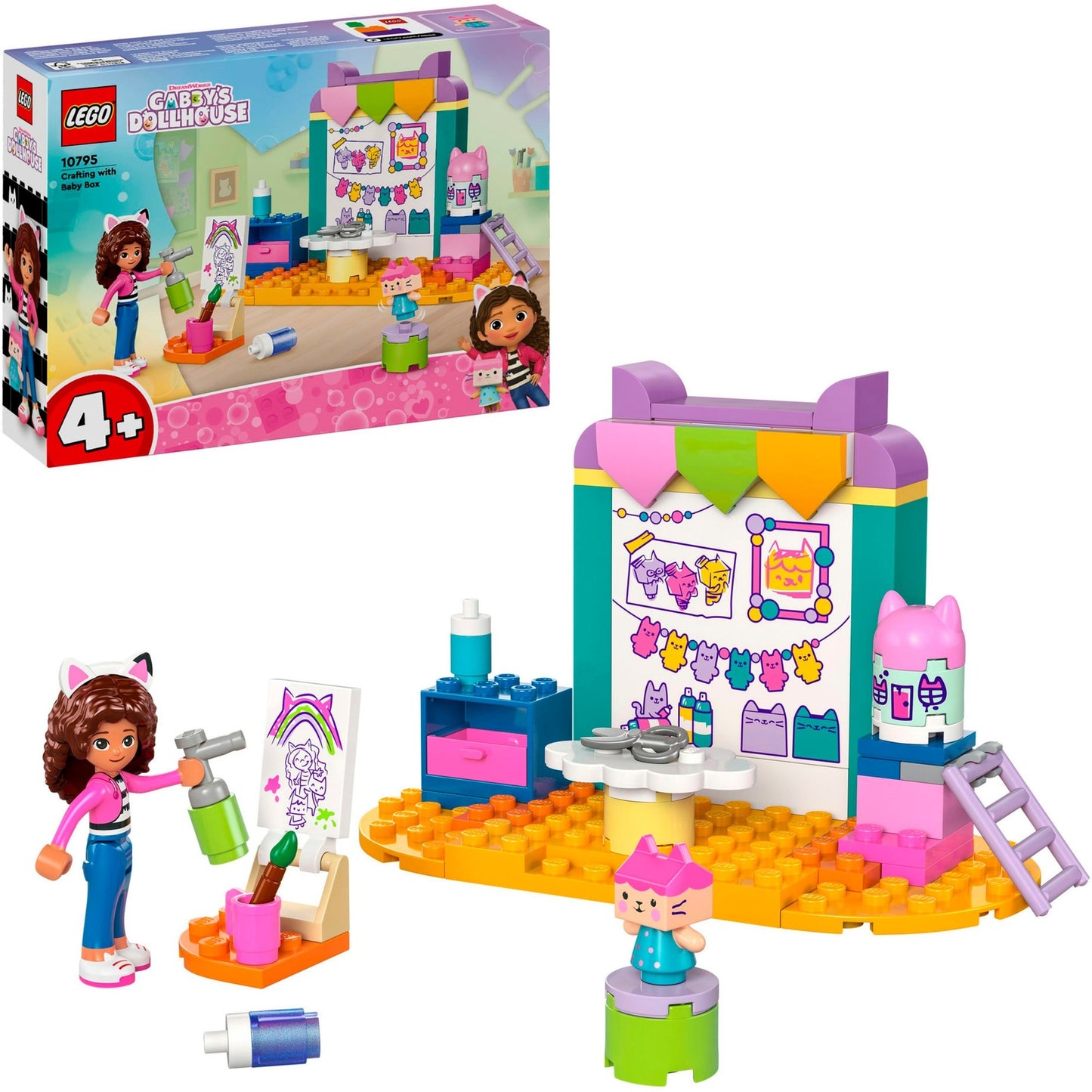 LEGO 10795 Gabby's Dollhouse Bastelspaß mit Baby Box, Konstruktionsspielzeug