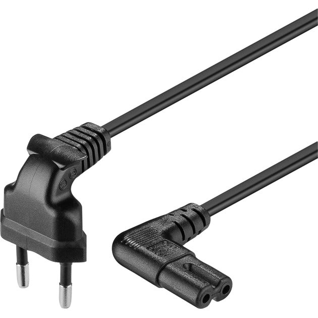 Goobay Netzkabel Eurostecker 90° (schwarz, 2 Meter)