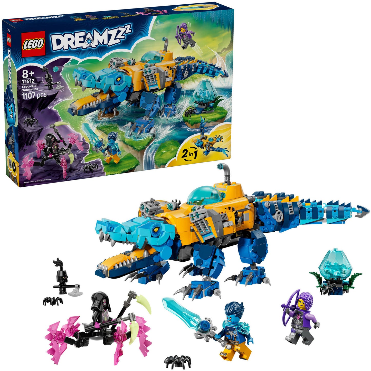 71512 DREAMZzz Krokodil-U-Boot, Konstruktionsspielzeug