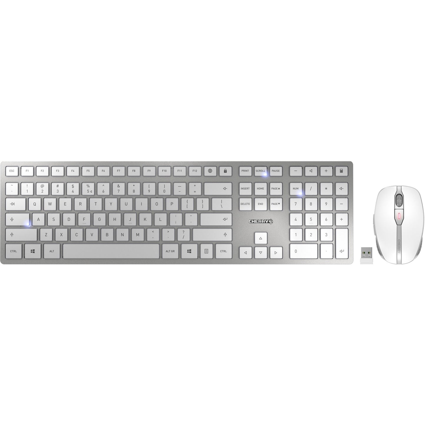 Cherry DW 9100 SLIM (weiss/silber, EU-Layout (QWERTY), Cherry SX-Scherentechnologie)