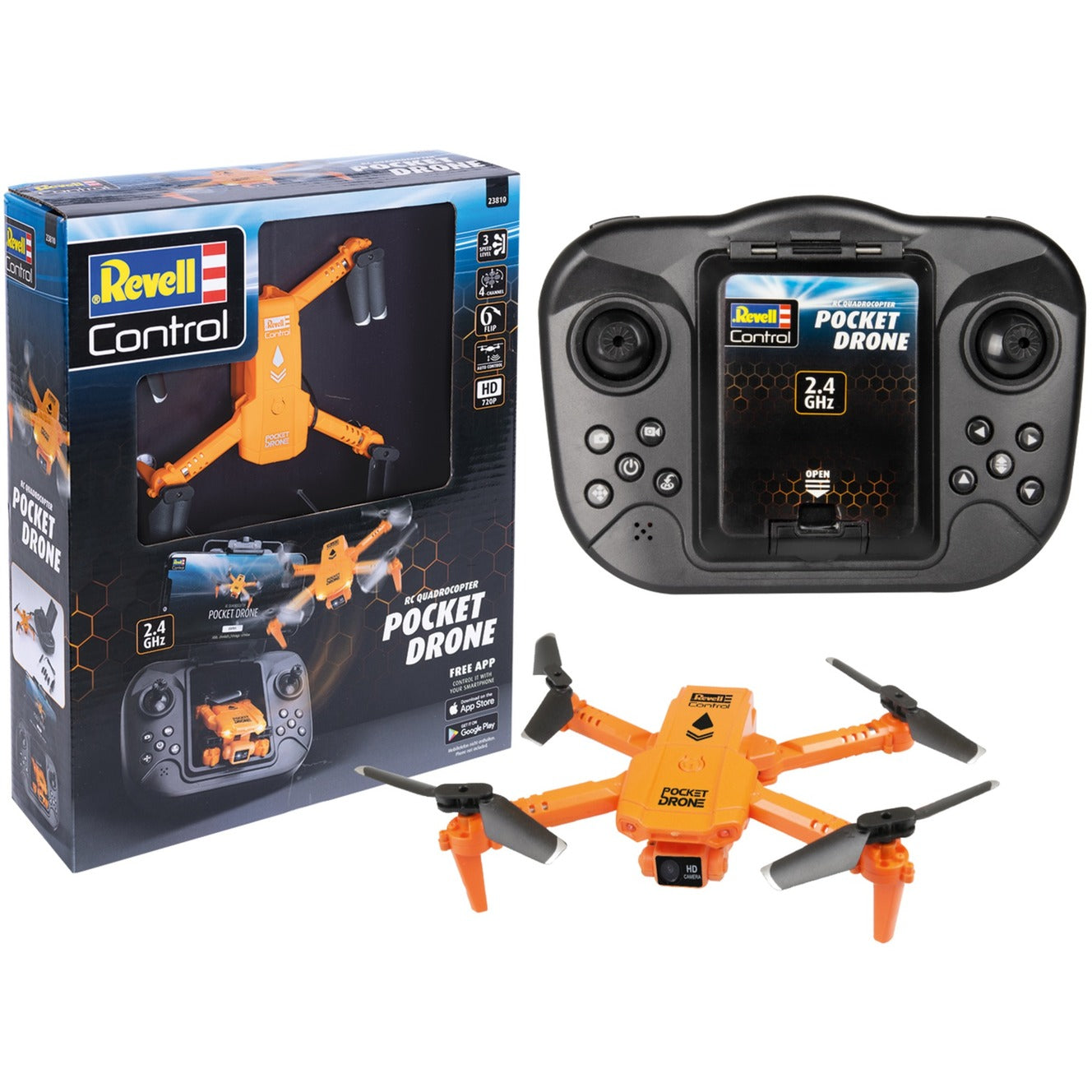 Revell RC Quadrocopter Pocket Drohne (orange/schwarz)