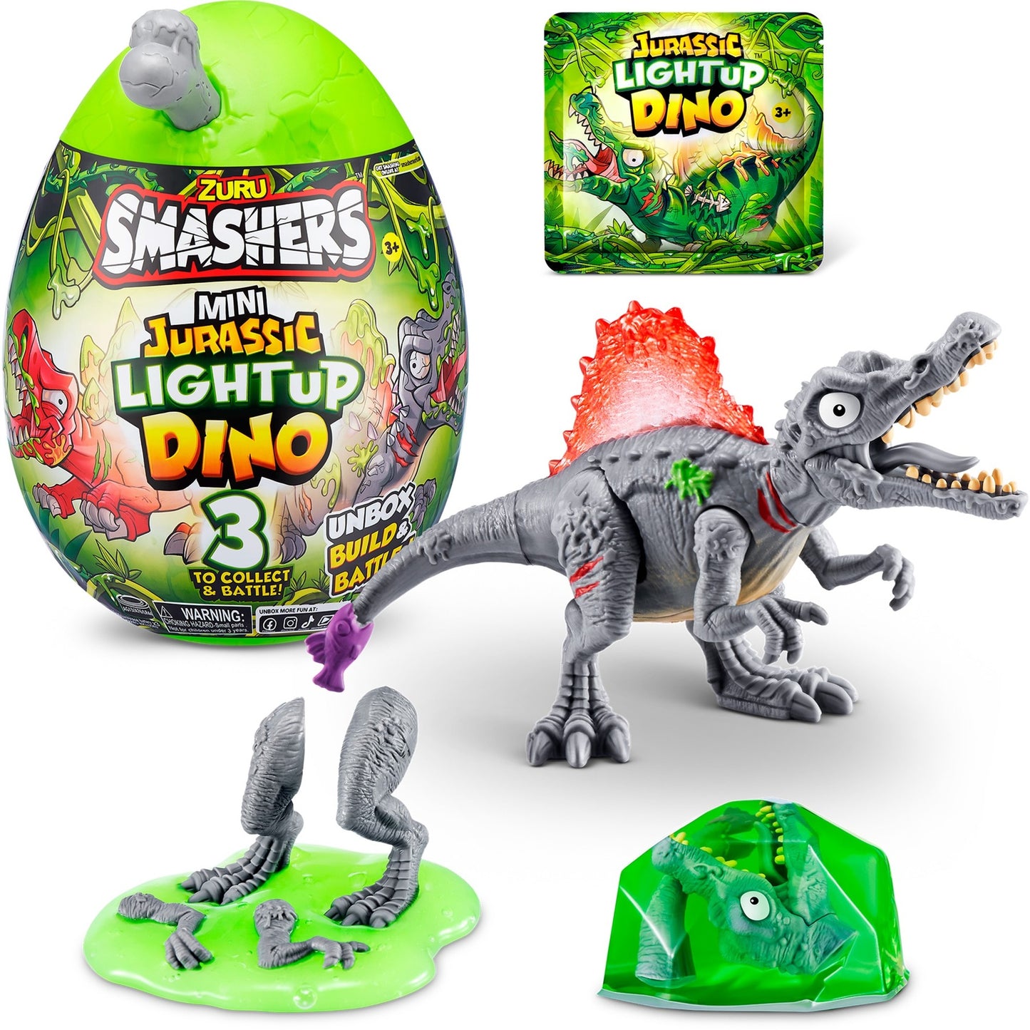 ZURU Smashers - Jurassic Light Up Dino Ei Mini Serie 1 (sortierter Artikel)