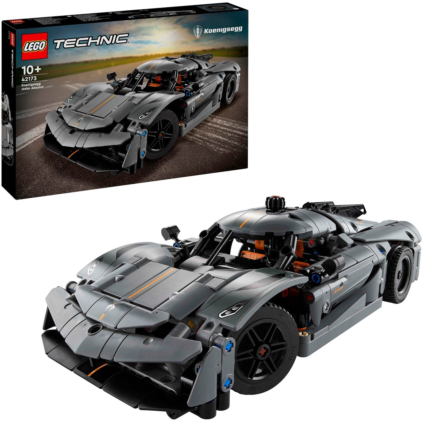 LEGO 42173 Technic Koenigsegg Jesko Absolut Supersportwagen in Grau, Konstruktionsspielzeug