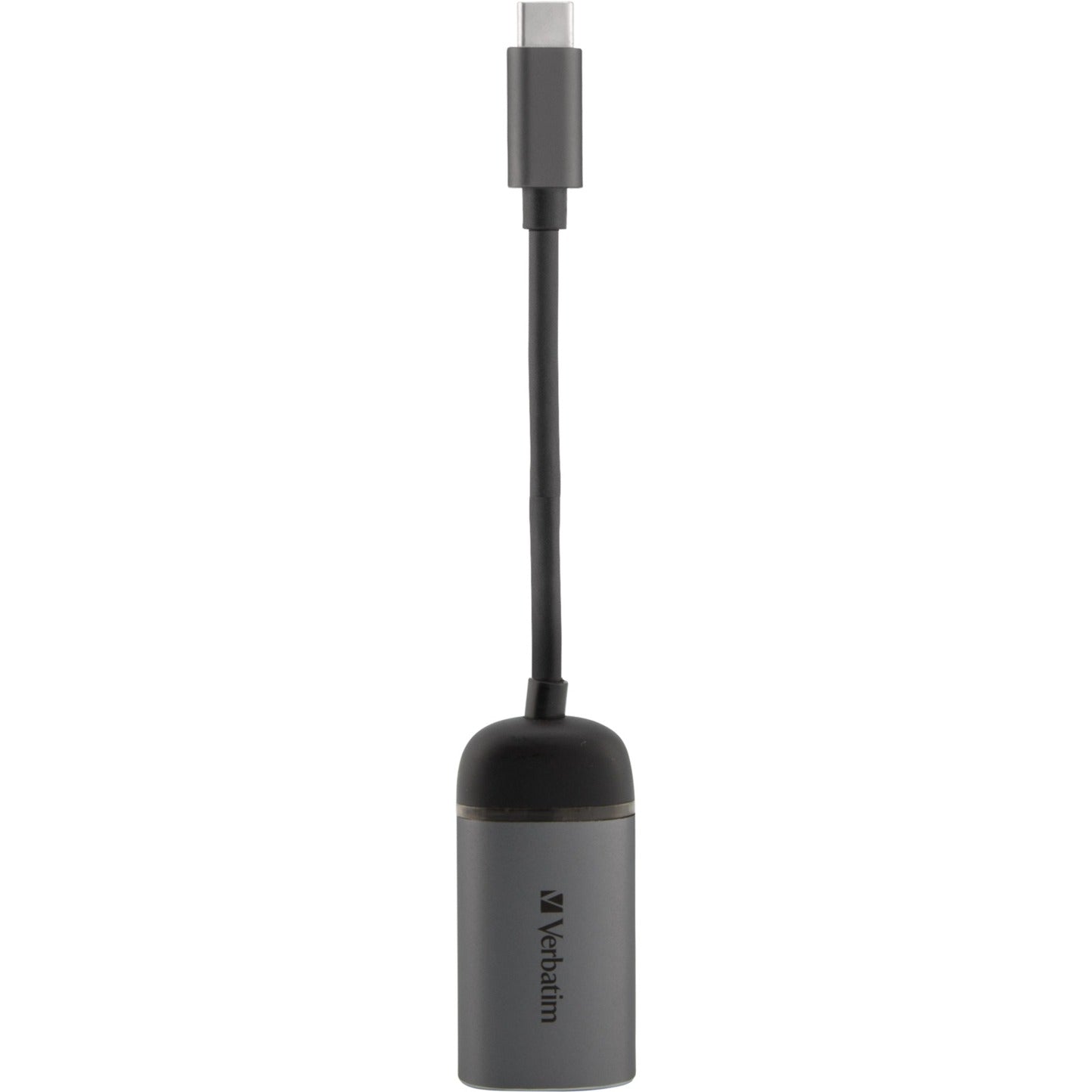 Verbatim USB 3.2 Gen 1 Adapter, USB-C Stecker > RJ-45 Buchse (silber/schwarz, 10cm, Gigabit LAN 10/100/1.000 Mbit/s)