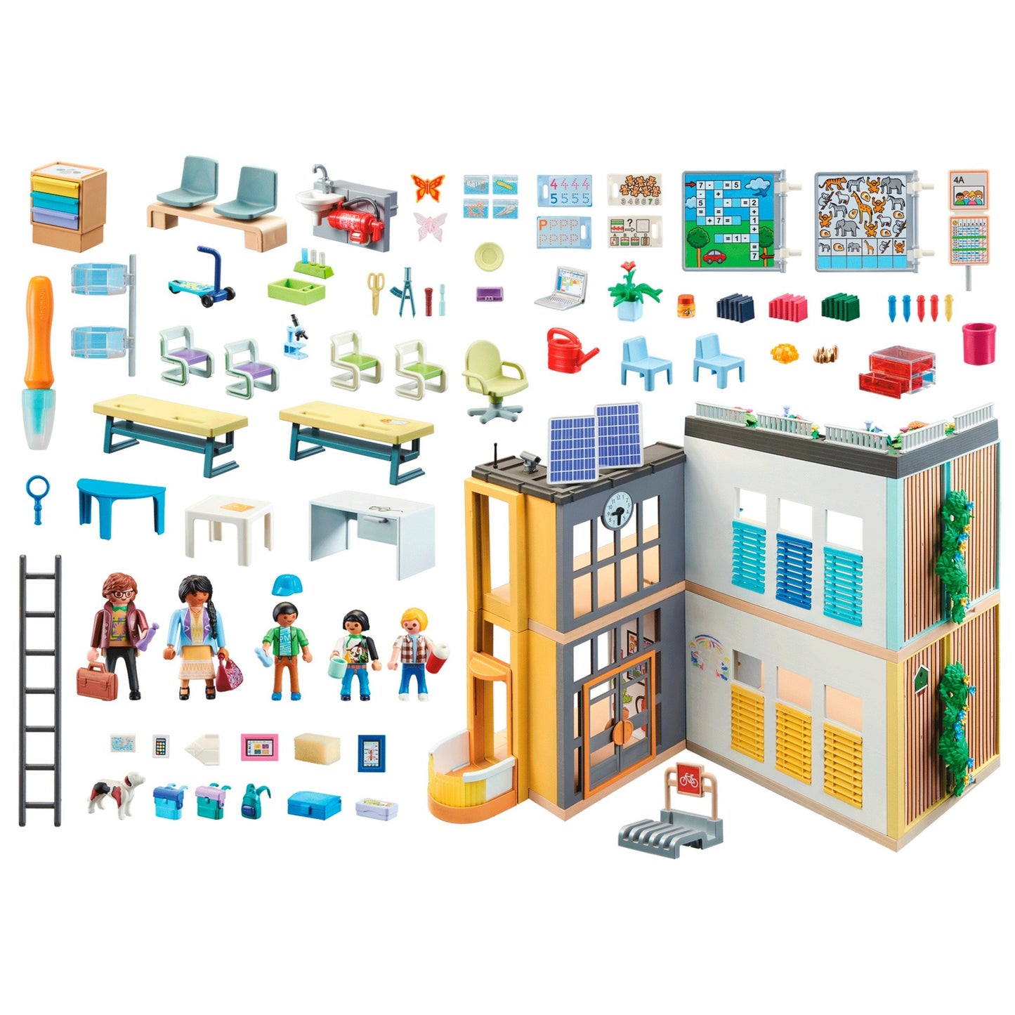 PLAYMOBIL 71327 City Life Große Schule, Konstruktionsspielzeug
