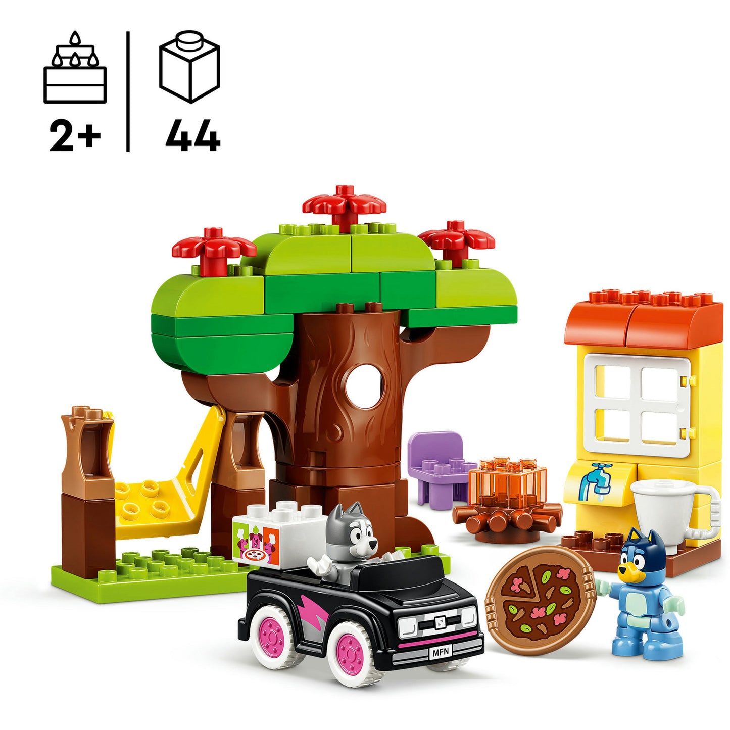 10469 DUPLO Bluey Pizza-Schwestern mit Muffin und Bluey, Konstruktionsspielzeug