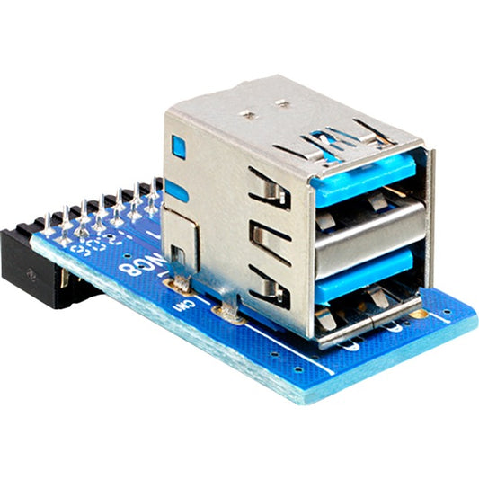 DeLOCK USB 3.2 Gen 1 Adapter, 19 Pin Header > 2x USB-A Buchse (nach oben, übereinander)