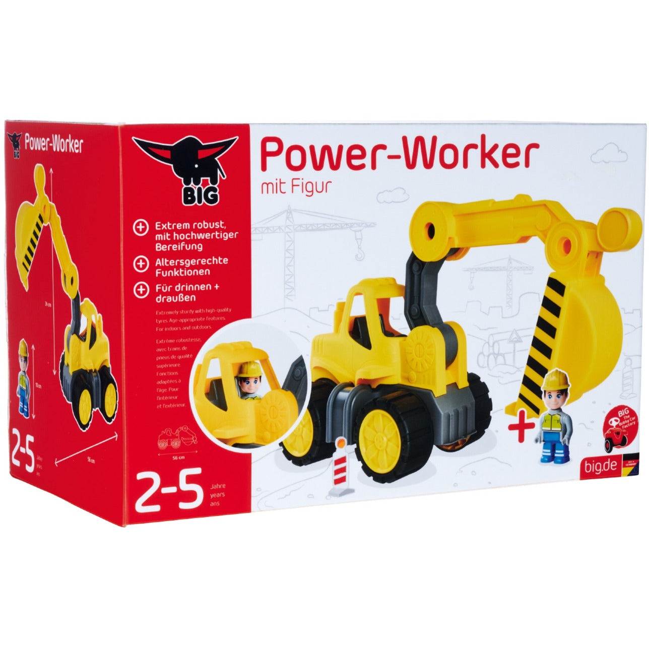 BIG Power-Worker Bagger + Figur (gelb/grau)