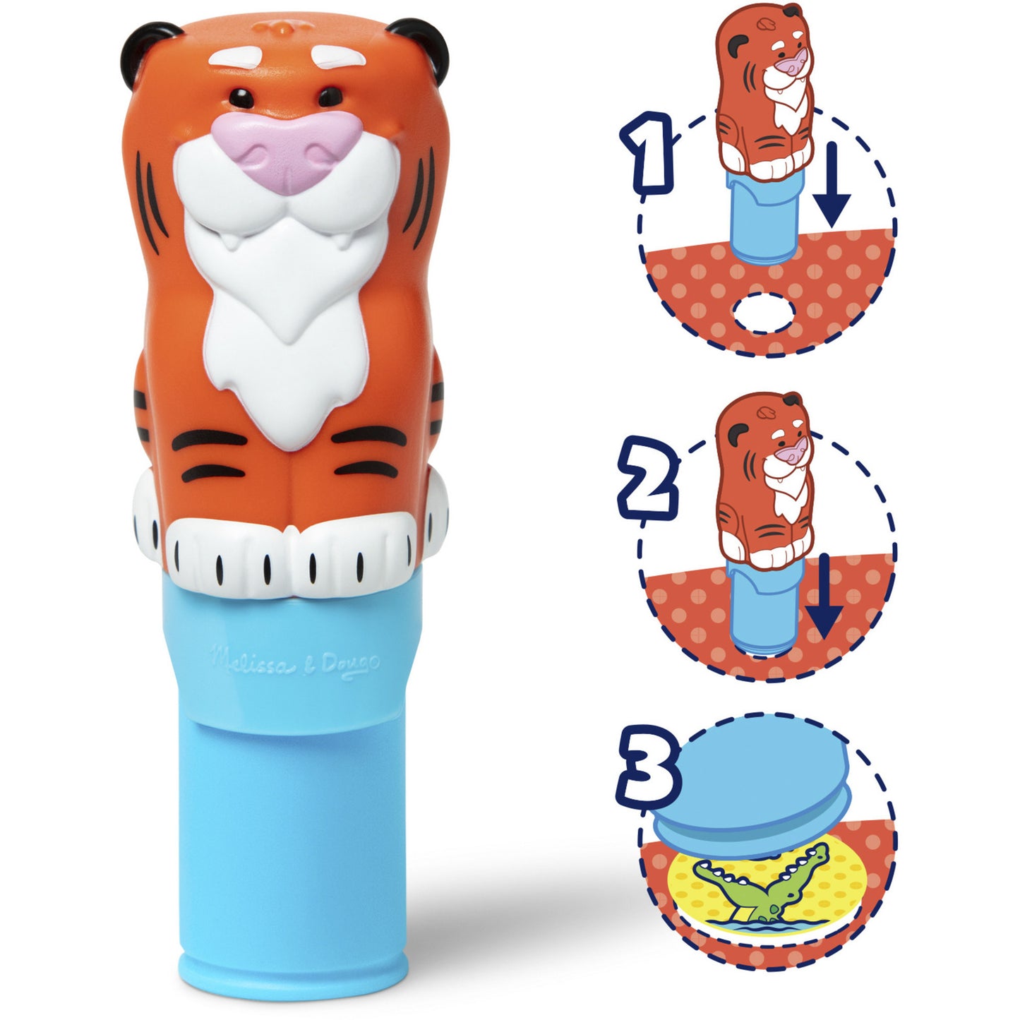 Melissa & Doug - Sticker WOW! Tiger Aufkleberstempel & Block, Basteln